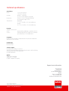 Technical Specifications - (page 2)