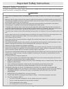 Important Safety Instructions Manual - (page 4)