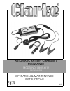 Operation & Maintenance Instructions Manual - (page 1)
