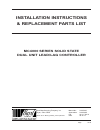 Installation instructions & replacement parts list - (page 1)