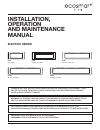 Installation, Operation And Maintanance Manual - (page 1)