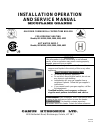 Installation, Operation And Service Manual - (page 1)
