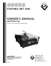 Owner's Manual And Parts List - (page 1)