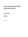 Installation Instructions User Instructions - (page 1)