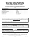 Installation/start-up Instructions/homeowners Information Manual - (page 1)