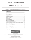 Installation And Owner's Manual - (page 1)