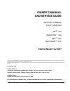 Owner's And Service Manual - (page 3)