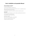 User's Installation And Operation Manual - (page 1)