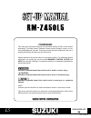 Set-up Manual/parts List - (page 1)