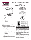 Installation instructions and owner's manual - (page 1)