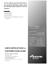 User Instructions & Customer Care Manual - (page 24)