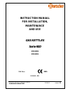 Instruction Manual For Installation, Maintenance And Use - (page 1)