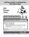 Installation & Operating Instructions Manual - (page 1)