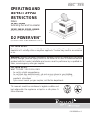 Operating And Installation Instructions - (page 1)