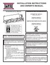 Installation Instructions And Owner's Manual - (page 1)