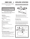 Owner's Manual & Installation Instructions - (page 1)