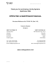 Operating & Maintenance Manual - (page 2)