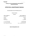 Operating & Maintenance Manual - (page 2)