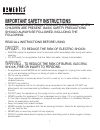 Instruction manual and  warranty information - (page 2)