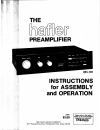 Assembly And Operation Instructions Manual - (page 1)