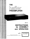Instructions For Assembly And Operation Manual - (page 1)