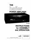 Assembly And Operating Instructions Manual - (page 1)