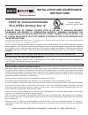 Installation And Maintenance  Instruction - (page 1)
