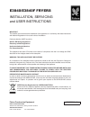 Installation, Servicing  & User Instructions - (page 1)