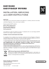 Installation, Servicing And User Instructions Manual - (page 1)