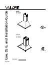 Use, Care And Installation Manual - (page 1)