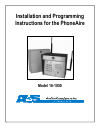 Installation And Programming Instructions - (page 1)
