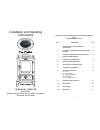 Installation And Operating Insctruction Manual - (page 1)