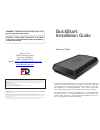 Quick Start Installation Manual - (page 1)
