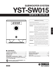 Yamaha YST-SW015 Service Manual