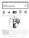 Installation, Start-up, And Operating Instructions Manual - (page 1)