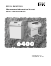 Maintenance Information Manual - (page 1)