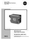 Mounting And Operating Instructions - (page 1)