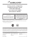 Installation, Operating  & Service Instructions - (page 1)