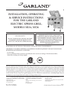 Installation, Operating  & Service Instructions - (page 1)