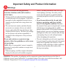 Important Safety And Product Information - (page 2)