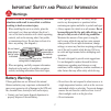 Safety And Product Information - (page 2)